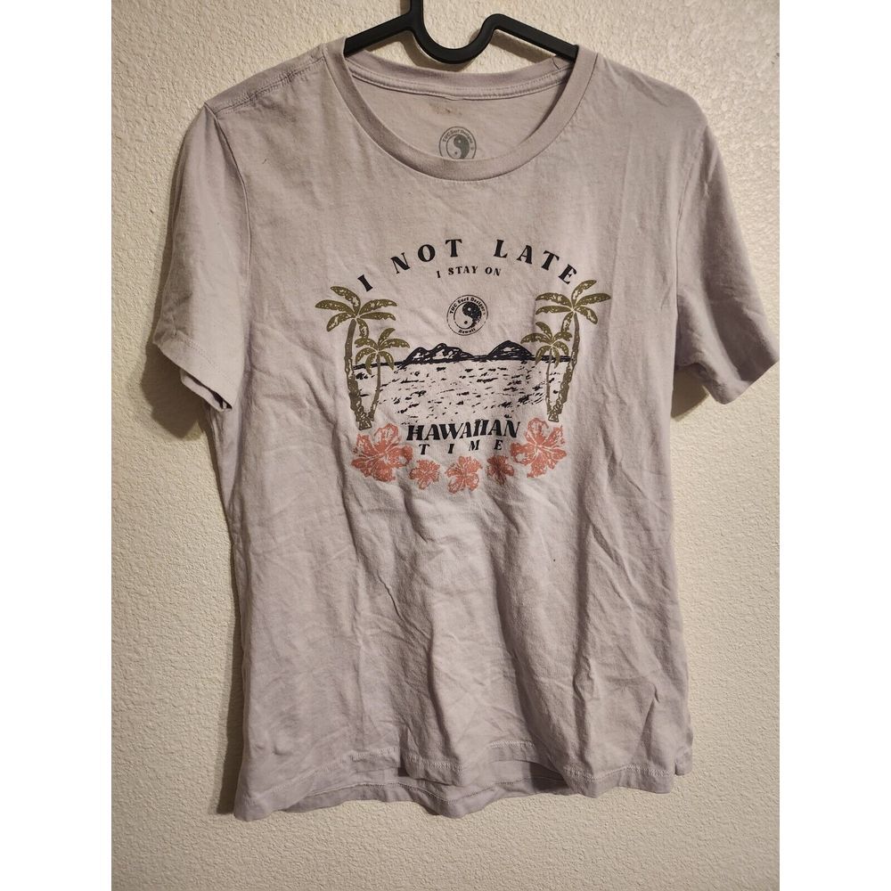 T&C Surf‎ Design Womens TShirt M Purple I Not Late Short Sleeve Crew Neck M